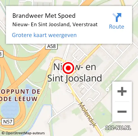 Locatie op kaart van de 112 melding: Brandweer Met Spoed Naar Nieuw- En Sint Joosland, Veerstraat op 1 januari 2014 00:41