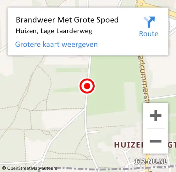 Locatie op kaart van de 112 melding: Brandweer Met Grote Spoed Naar Huizen, Lage Laarderweg op 6 november 2016 15:38