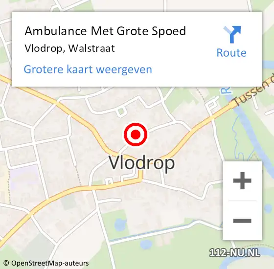Locatie op kaart van de 112 melding: Ambulance Met Grote Spoed Naar Vlodrop, Walstraat op 6 november 2016 15:51