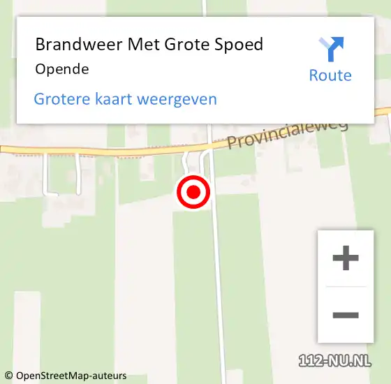 Locatie op kaart van de 112 melding: Brandweer Met Grote Spoed Naar Opende op 6 november 2016 17:21