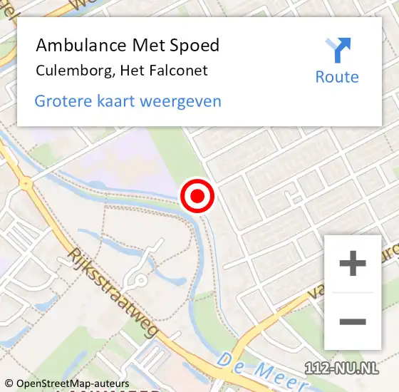 Locatie op kaart van de 112 melding: Ambulance Met Spoed Naar Culemborg, Het Falconet op 6 november 2016 17:53