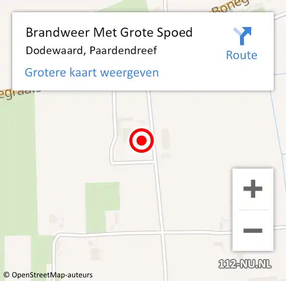 Locatie op kaart van de 112 melding: Brandweer Met Grote Spoed Naar Dodewaard, Paardendreef op 6 november 2016 18:03