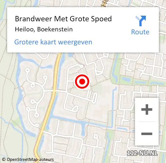 Locatie op kaart van de 112 melding: Brandweer Met Grote Spoed Naar Heiloo, Boekenstein op 1 januari 2014 00:46