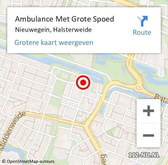 Locatie op kaart van de 112 melding: Ambulance Met Grote Spoed Naar Nieuwegein, Halsterweide op 6 november 2016 20:46