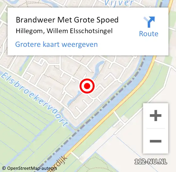 Locatie op kaart van de 112 melding: Brandweer Met Grote Spoed Naar Hillegom, Willem Elsschotsingel op 6 november 2016 21:22