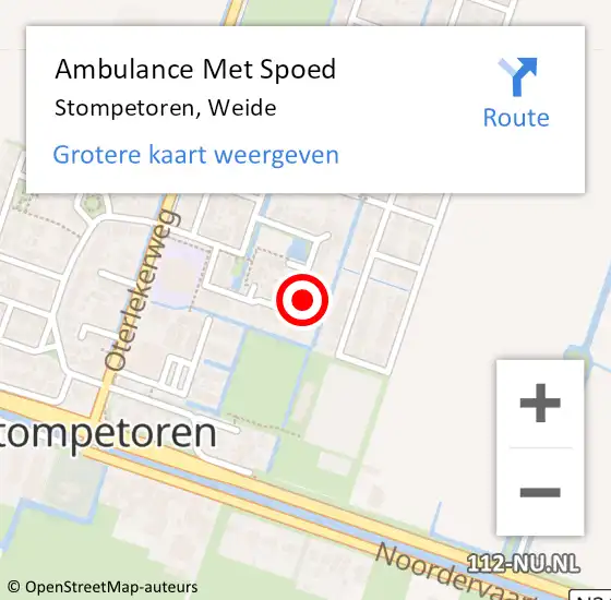 Locatie op kaart van de 112 melding: Ambulance Met Spoed Naar Stompetoren, Weide op 6 november 2016 22:40