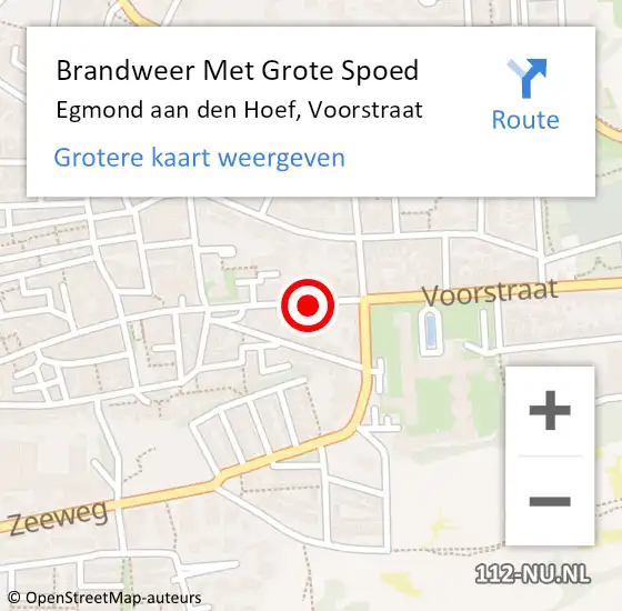 Locatie op kaart van de 112 melding: Brandweer Met Grote Spoed Naar Egmond aan den Hoef, Voorstraat op 6 november 2016 22:57