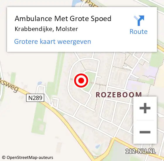 Locatie op kaart van de 112 melding: Ambulance Met Grote Spoed Naar Krabbendijke, Molster op 6 november 2016 23:51