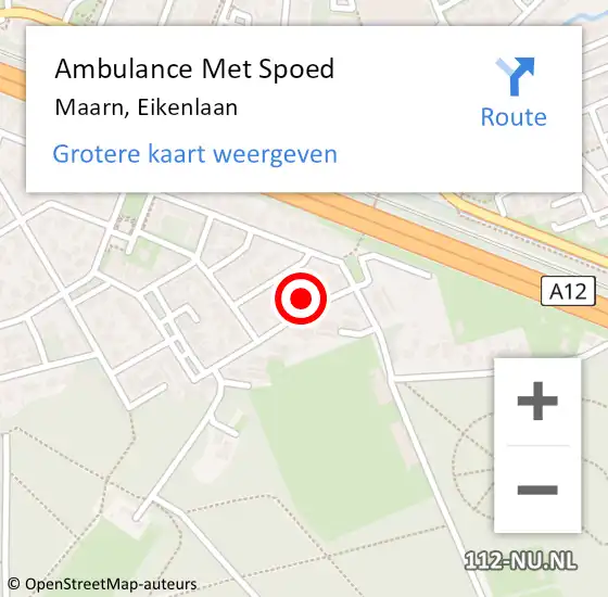 Locatie op kaart van de 112 melding: Ambulance Met Spoed Naar Maarn, Eikenlaan op 6 november 2016 23:59