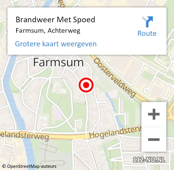 Locatie op kaart van de 112 melding: Brandweer Met Spoed Naar Farmsum, Achterweg op 1 januari 2014 00:51