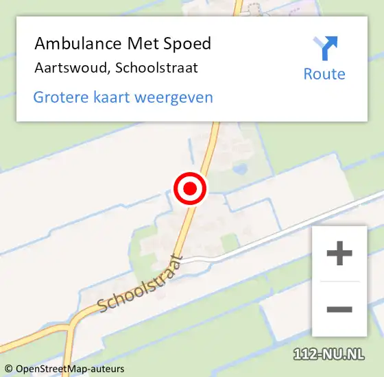 Locatie op kaart van de 112 melding: Ambulance Met Spoed Naar Aartswoud, Schoolstraat op 7 november 2016 00:46