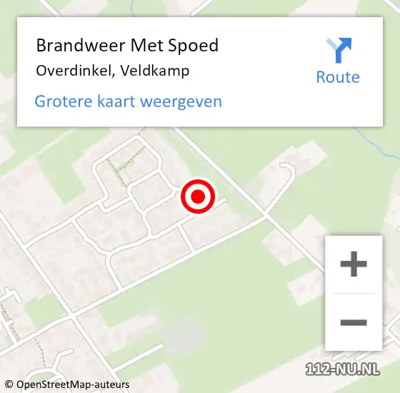 Locatie op kaart van de 112 melding: Brandweer Met Spoed Naar Overdinkel, Veldkamp op 1 januari 2014 00:52