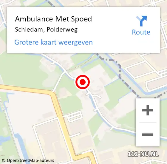 Locatie op kaart van de 112 melding: Ambulance Met Spoed Naar Schiedam, Polderweg op 7 november 2016 03:10