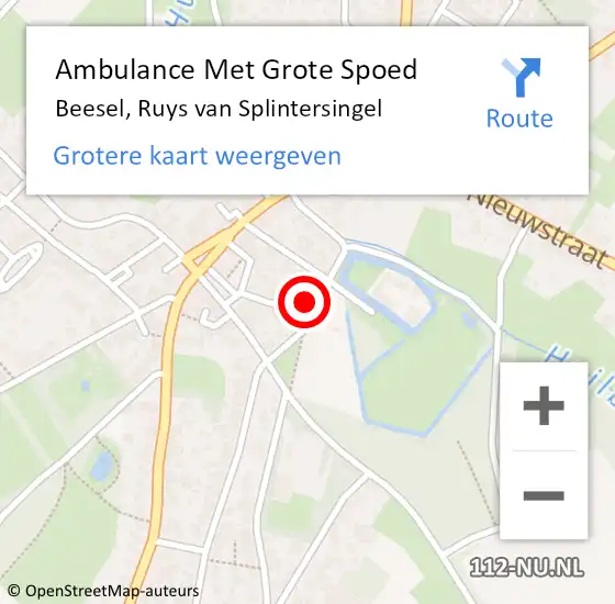 Locatie op kaart van de 112 melding: Ambulance Met Grote Spoed Naar Beesel, Ruys van Splintersingel op 7 november 2016 03:23