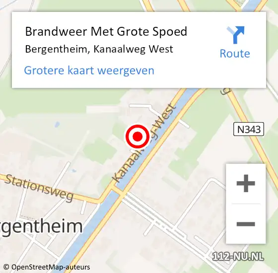 Locatie op kaart van de 112 melding: Brandweer Met Grote Spoed Naar Bergentheim, Kanaalweg West op 1 januari 2014 00:55