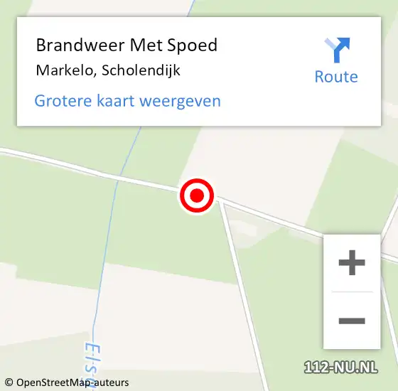 Locatie op kaart van de 112 melding: Brandweer Met Spoed Naar Markelo, Scholendijk op 7 november 2016 08:00