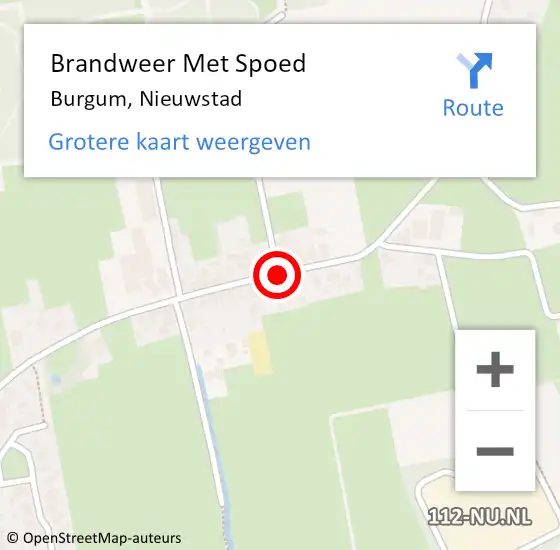 Locatie op kaart van de 112 melding: Brandweer Met Spoed Naar Burgum, Nieuwstad op 7 november 2016 08:58