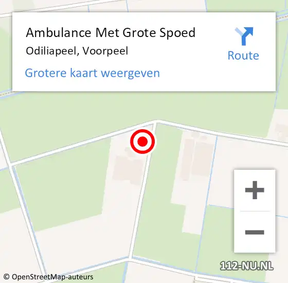 Locatie op kaart van de 112 melding: Ambulance Met Grote Spoed Naar Odiliapeel, Voorpeel op 7 november 2016 11:29