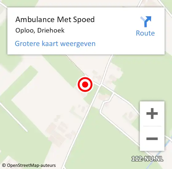 Locatie op kaart van de 112 melding: Ambulance Met Spoed Naar Oploo, Driehoek op 7 november 2016 11:35