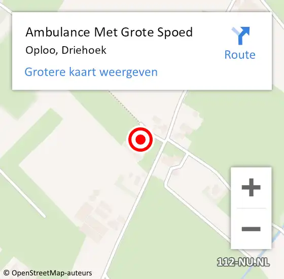 Locatie op kaart van de 112 melding: Ambulance Met Grote Spoed Naar Oploo, Driehoek op 7 november 2016 11:37