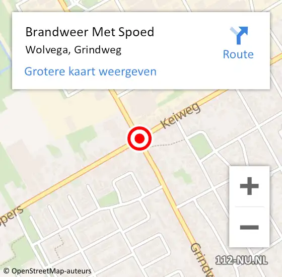 Locatie op kaart van de 112 melding: Brandweer Met Spoed Naar Wolvega, Grindweg op 1 januari 2014 01:04