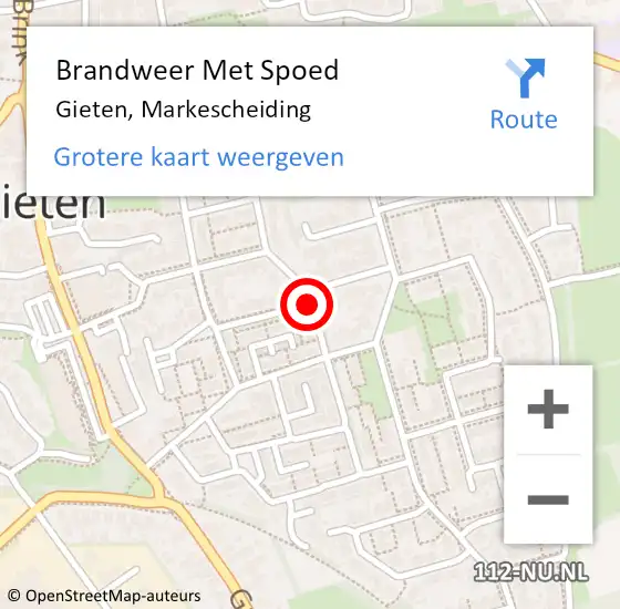 Locatie op kaart van de 112 melding: Brandweer Met Spoed Naar Gieten, Markescheiding op 1 januari 2014 01:04