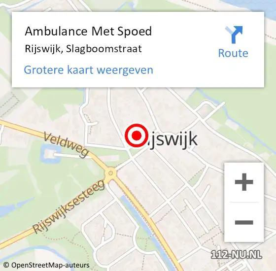 Locatie op kaart van de 112 melding: Ambulance Met Spoed Naar Rijswijk, Slagboomstraat op 7 november 2016 13:33