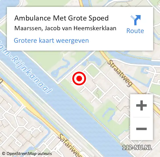 Locatie op kaart van de 112 melding: Ambulance Met Grote Spoed Naar Maarssen, Jacob van Heemskerklaan op 7 november 2016 14:10