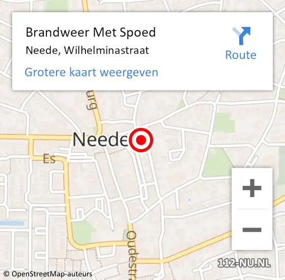 Locatie op kaart van de 112 melding: Brandweer Met Spoed Naar Neede, Wilhelminastraat op 1 januari 2014 01:11