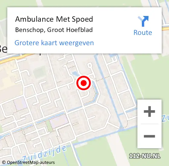 Locatie op kaart van de 112 melding: Ambulance Met Spoed Naar Benschop, Groot Hoefblad op 7 november 2016 15:01