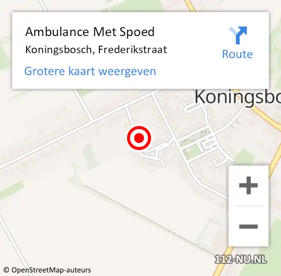 Locatie op kaart van de 112 melding: Ambulance Met Spoed Naar Koningsbosch, Frederikstraat op 7 november 2016 15:27