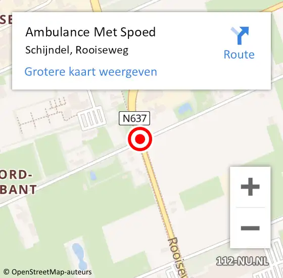 Locatie op kaart van de 112 melding: Ambulance Met Spoed Naar Schijndel, Rooiseweg op 7 november 2016 15:32