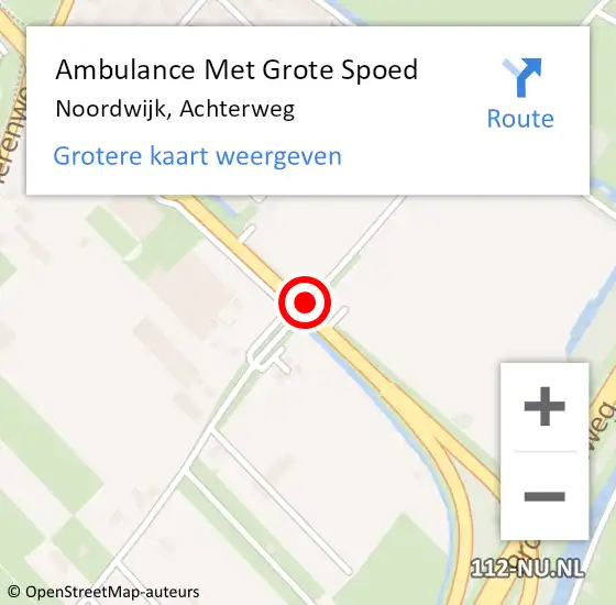 Locatie op kaart van de 112 melding: Ambulance Met Grote Spoed Naar Noordwijk, Achterweg op 7 november 2016 17:02