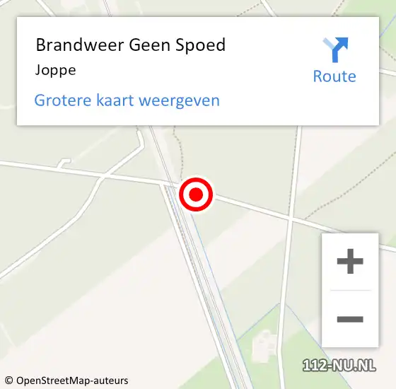 Locatie op kaart van de 112 melding: Brandweer Geen Spoed Naar Joppe op 7 november 2016 17:25