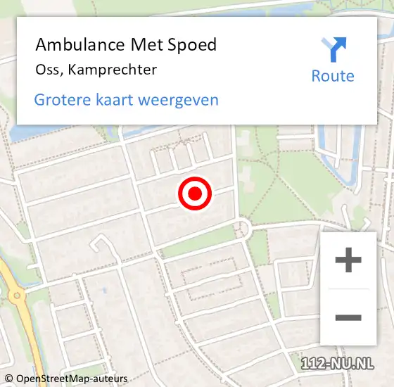 Locatie op kaart van de 112 melding: Ambulance Met Spoed Naar Oss, Kamprechter op 7 november 2016 17:32