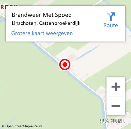 Locatie op kaart van de 112 melding: Brandweer Met Spoed Naar Linschoten, Cattenbroekerdijk op 7 november 2016 17:43