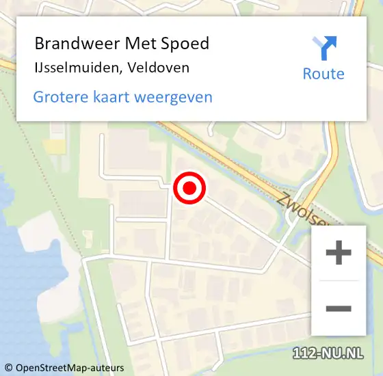 Locatie op kaart van de 112 melding: Brandweer Met Spoed Naar IJsselmuiden, Veldoven op 1 januari 2014 01:18