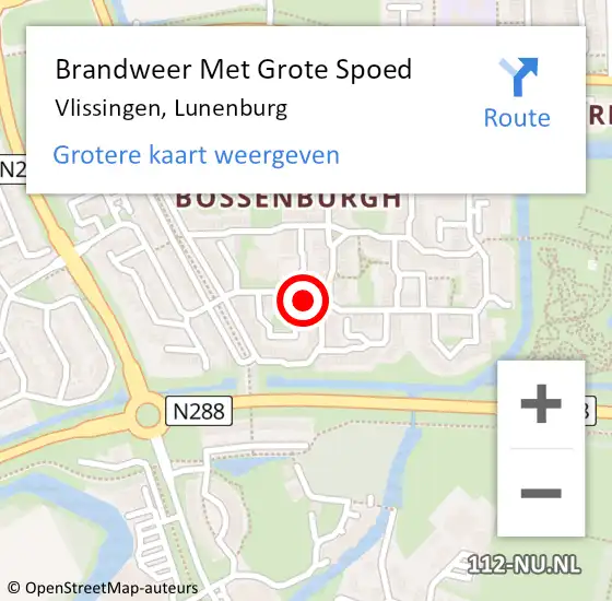 Locatie op kaart van de 112 melding: Brandweer Met Grote Spoed Naar Vlissingen, Lunenburg op 7 november 2016 18:06