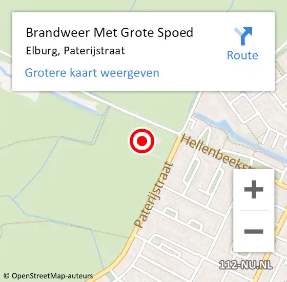 Locatie op kaart van de 112 melding: Brandweer Met Grote Spoed Naar Elburg, Paterijstraat op 7 november 2016 20:48