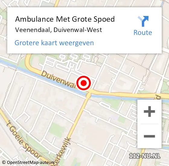 Locatie op kaart van de 112 melding: Ambulance Met Grote Spoed Naar Veenendaal, Duivenwal-West op 7 november 2016 21:55
