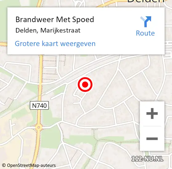 Locatie op kaart van de 112 melding: Brandweer Met Spoed Naar Delden, Marijkestraat op 7 november 2016 23:02