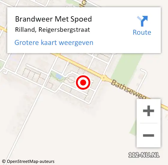 Locatie op kaart van de 112 melding: Brandweer Met Spoed Naar Rilland, Reigersbergstraat op 7 november 2016 23:08