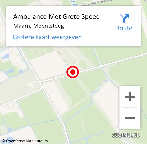 Locatie op kaart van de 112 melding: Ambulance Met Grote Spoed Naar Maarn, Meentsteeg op 8 november 2016 06:17