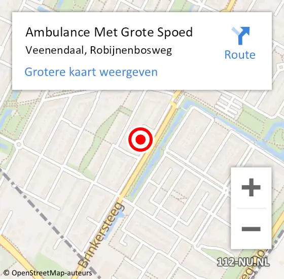 Locatie op kaart van de 112 melding: Ambulance Met Grote Spoed Naar Veenendaal, Robijnenbosweg op 8 november 2016 06:25