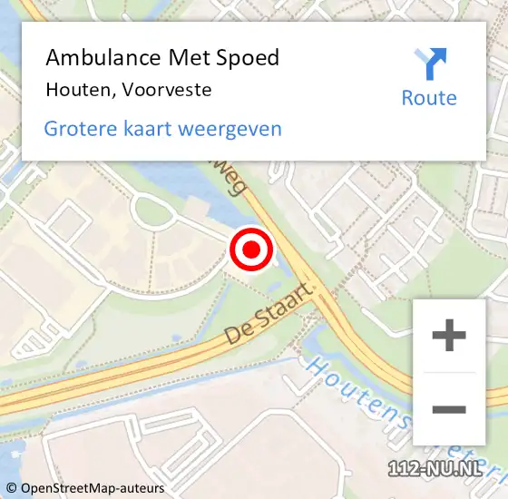 Locatie op kaart van de 112 melding: Ambulance Met Spoed Naar Houten, Voorveste op 8 november 2016 08:04