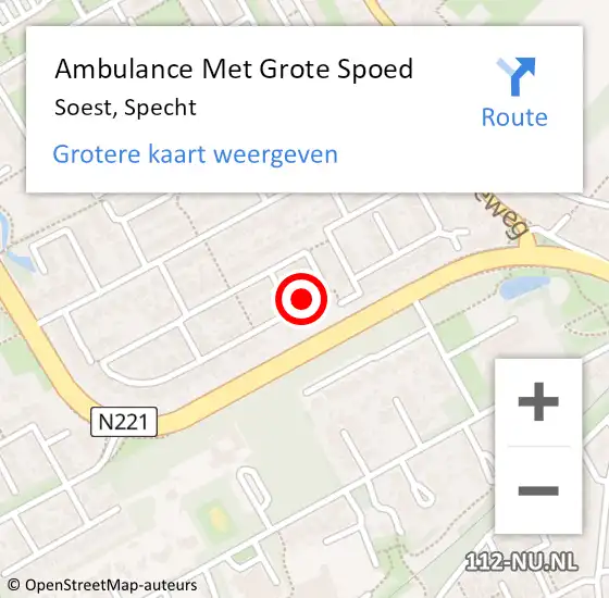 Locatie op kaart van de 112 melding: Ambulance Met Grote Spoed Naar Soest, Specht op 8 november 2016 10:22