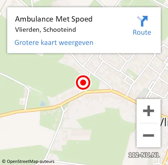 Locatie op kaart van de 112 melding: Ambulance Met Spoed Naar Vlierden, Schooteind op 8 november 2016 11:27