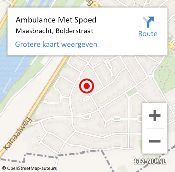 Locatie op kaart van de 112 melding: Ambulance Met Spoed Naar Maasbracht, Bolderstraat op 17 september 2013 23:20