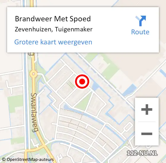 Locatie op kaart van de 112 melding: Brandweer Met Spoed Naar Zevenhuizen, Tuigenmaker op 1 januari 2014 01:49