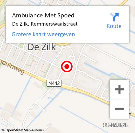 Locatie op kaart van de 112 melding: Ambulance Met Spoed Naar De Zilk, Remmerswaalstraat op 8 november 2016 13:02